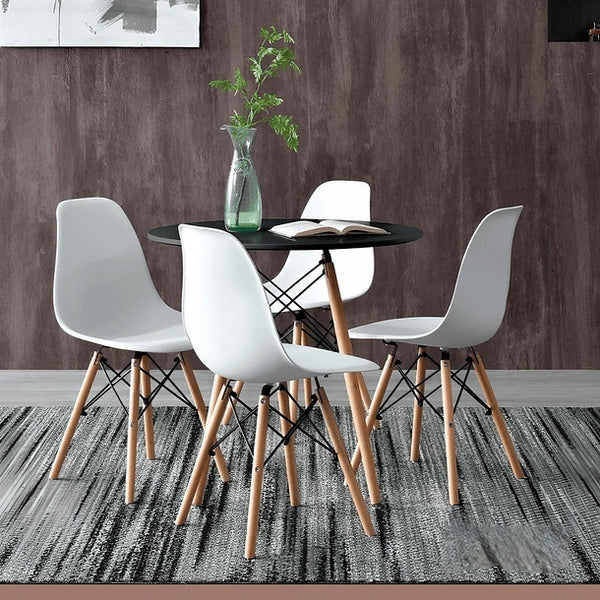 Mesa de Comedor Estilo Nórdico Tipo Eames - Negra