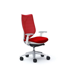 Cargar imagen en el visor de la galería, Silla Ergonómica Sabrina Estructura Blanca Malla Roja