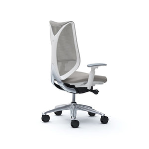 Silla Ergonómica Sabrina Estructura Blanca Malla Gris