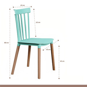 Silla Windsor en Color Menta con Patas de Madera