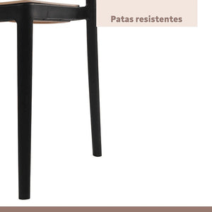 Silla de Restaurant o Terraza Comedor Hoffman Enrejada - Negra