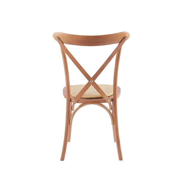 Silla Crossback Madera y Rattan - Natural